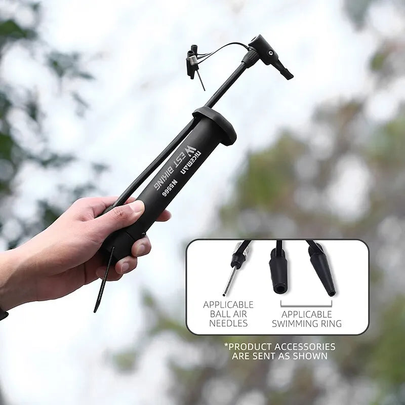 WEST BIKING 80 PSI MTB Floor Pump – Manual Bicycle & Ball Inflator with Schrader Valve
